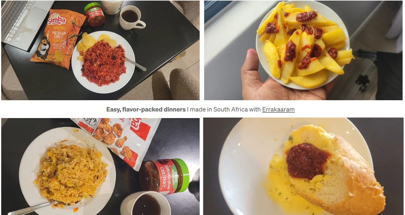 Errakaaram Dinners in South Africa