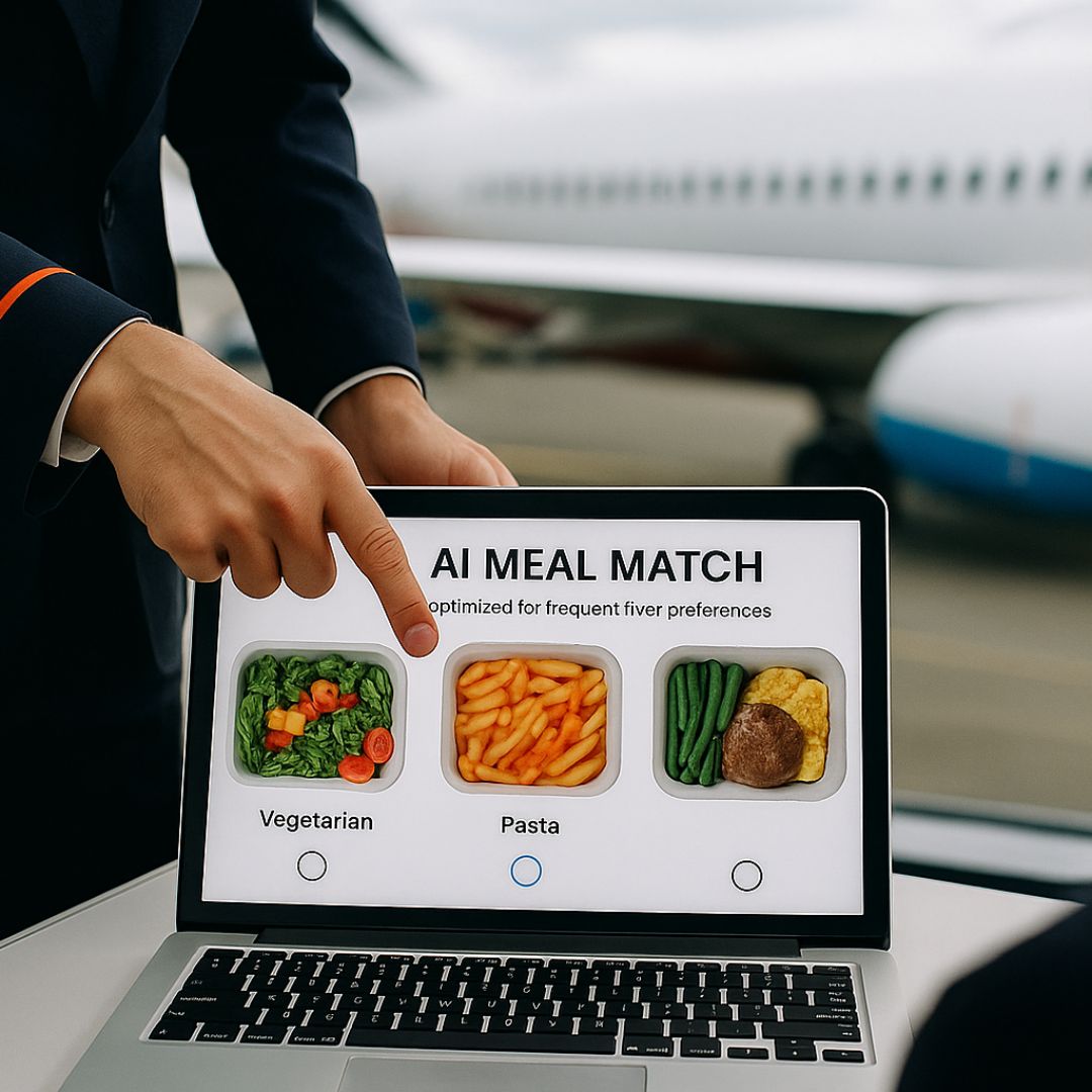 AI-powered meal selection interface on tablet