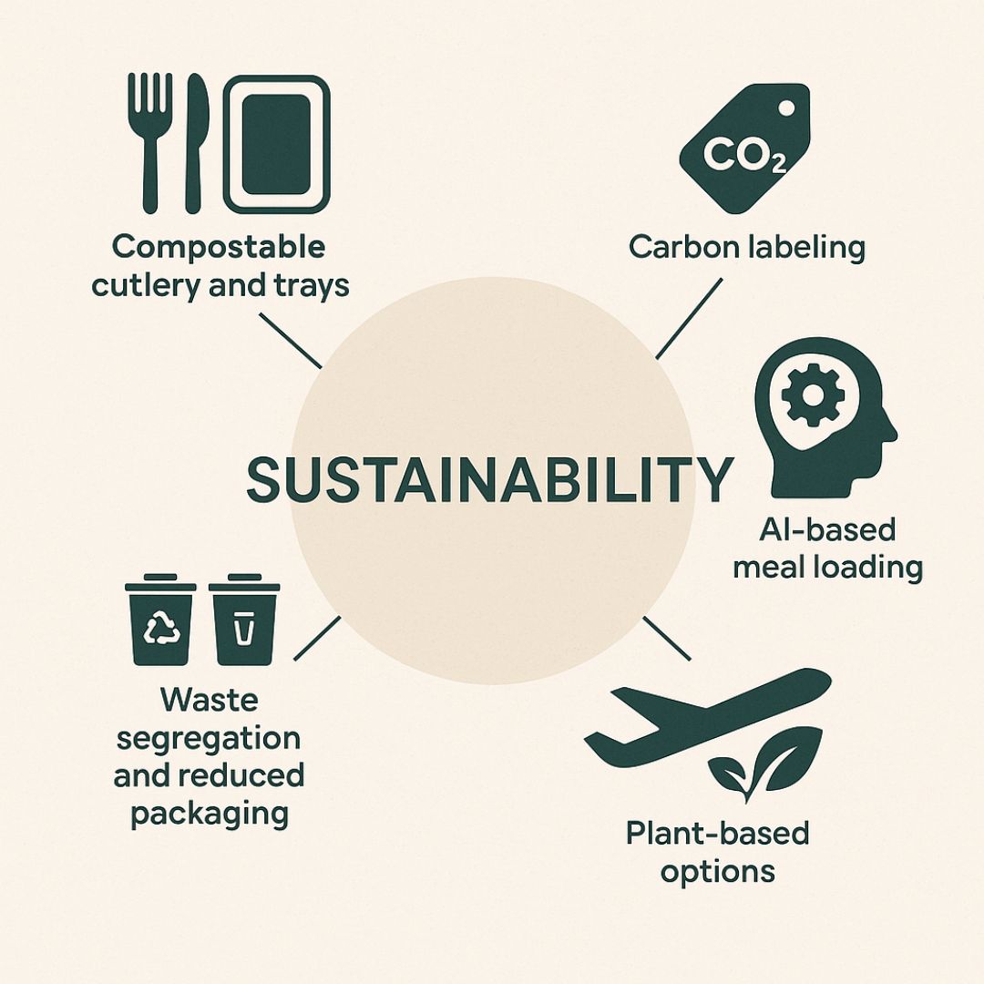 Infographic of airline catering sustainability initiatives