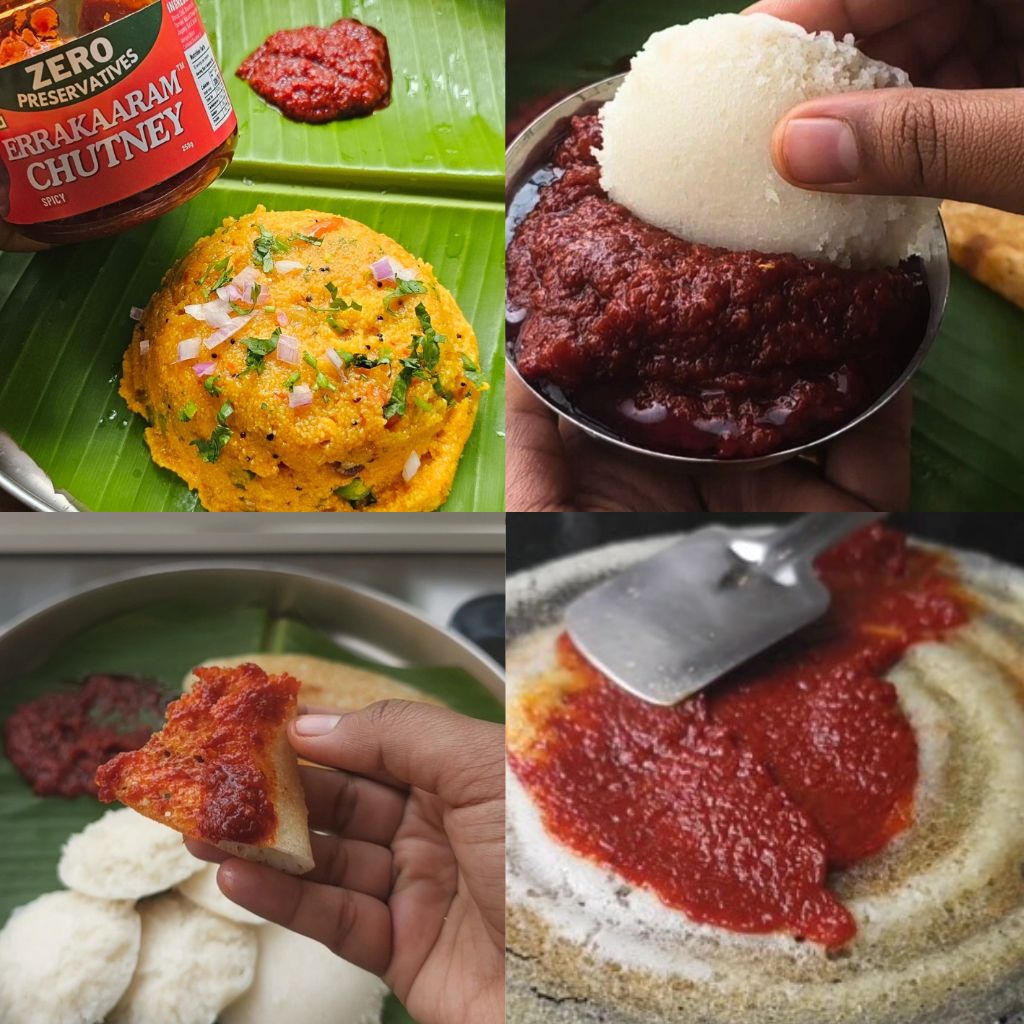 Errakaaram Fresh Spicy Indian Chutney with Zero preservatives for idli dosa paratha and Snacks – for Side Dish Spread dip stir-Fry Rice Dishes 250g thumbnail 5